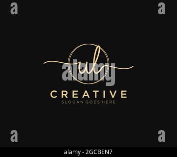 Monogramma di bellezza con logo UL Femminile ed elegante design con logo, logo scritto a mano della firma iniziale, matrimonio, moda, floreale e botanico con creatività Illustrazione Vettoriale
