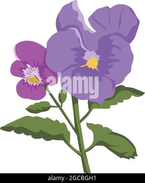 Pansy Flower colore clip art Design Illustrazione Vettoriale