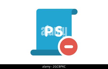 Rimuovere l'icona del file photoshop. Illustrazione Vettoriale