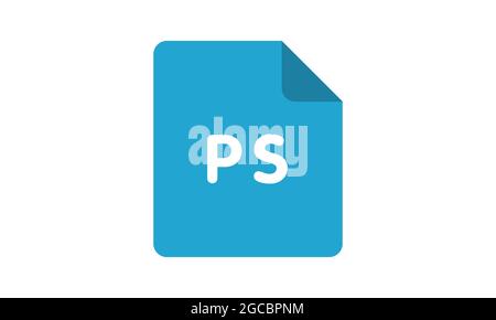 PostScript (PS) Formato file icona su sfondo grigio. Illustrazione Vettoriale