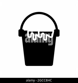 Icona vettore del bucket dell'inchiostro - stile nero - illustrazione semplice. Tratto modificabile. Modello di disegno vettoriale.stile di contorno design.illustratore grafico vettoriale Illustrazione Vettoriale