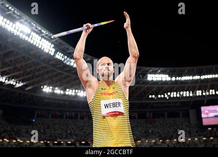 Florian WEBER (Germania/4° posto), azione, Atletica, Men's Javelin Throw Final, Men's Javelin Throw Final, il 7 agosto 2021 Giochi Olimpici estivi 2020, dal 23 luglio. - 08.08.2021 a Tokyo/Giappone. Foto Stock