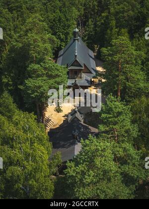 Veduta aerea della collina sacra Grabarka Foto Stock