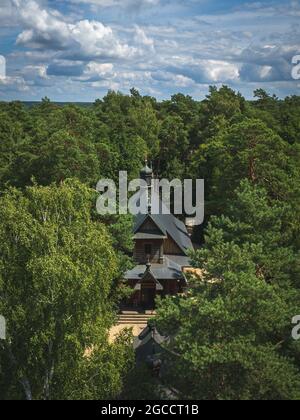 Veduta aerea della collina sacra Grabarka Foto Stock