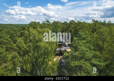 Veduta aerea della collina sacra Grabarka Foto Stock