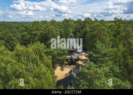 Veduta aerea della collina sacra Grabarka Foto Stock