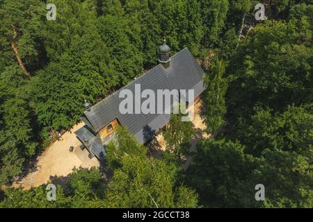 Veduta aerea della collina sacra Grabarka Foto Stock