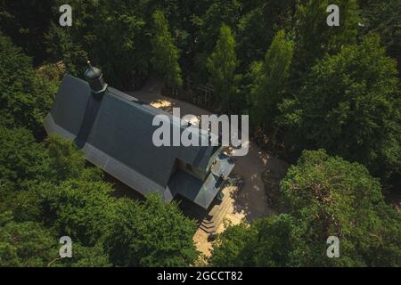 Veduta aerea della collina sacra Grabarka Foto Stock