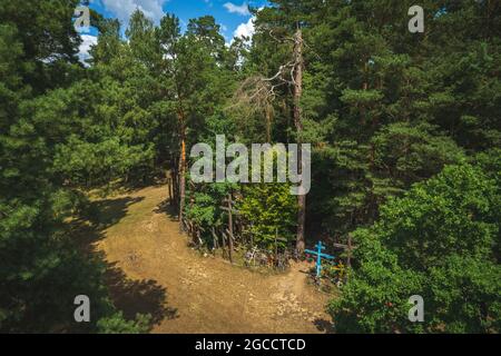 Veduta aerea della collina sacra Grabarka Foto Stock