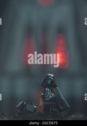 LEGO star wars minifigura darth vader Foto Stock