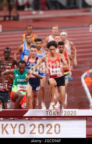 Ryuji Miura (JPN), 2 AGOSTO 2021 - Atletica : la finale di Steeplechase da 3000 m per uomini durante i Giochi Olimpici di Tokyo 2020 allo Stadio Nazionale di Tokyo, Giappone. (Foto di YUTAKA/AFLO SPORT) Foto Stock