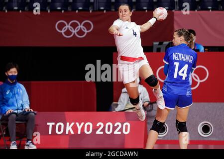 Tokyo, Giappone. 8 agosto 2021. TOKYO, GIAPPONE - 8 AGOSTO: Pauline Coatanea della Francia in gara sulla finale delle Donne durante i Giochi Olimpici di Tokyo 2020 allo Stadio Nazionale di Yoyogi l'8 agosto 2021 a Tokyo, Giappone (Foto di PIM Waslander/Orange Pictures) Credit: Orange Pics BV/Alamy Live News Foto Stock