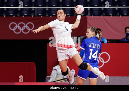 Tokyo, Giappone. 8 agosto 2021. TOKYO, GIAPPONE - 8 AGOSTO: Pauline Coatanea della Francia in gara sulla finale delle Donne durante i Giochi Olimpici di Tokyo 2020 allo Stadio Nazionale di Yoyogi l'8 agosto 2021 a Tokyo, Giappone (Foto di PIM Waslander/Orange Pictures) Credit: Orange Pics BV/Alamy Live News Foto Stock