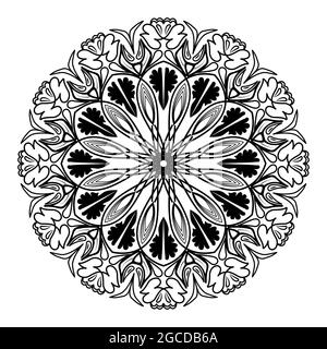 mandala decorativo mehndi floreale disegno di stile ornamentale Illustrazione Vettoriale