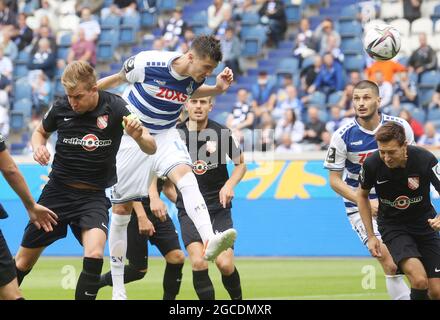 Duisburg, Germania. 8 agosto 2021. Primo: 08.08.2021, Fuvuball, 3. Bundesliga, stagione 2021/2022, MSV Duisburg - TSV Havelse duelli, Dominic Volkmer Credit: dpa/Alamy Live News Foto Stock