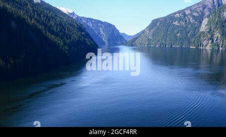 Vista del Misty Fjords National Monument, Alaska, USA. Foto Stock