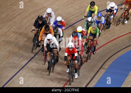 Illustrazione durante i Giochi Olimpici Tokyo 2020, pista ciclistica Donna Omnium Point Race il 8 agosto 2021 a Izu Velodrome a Izu, Giappone - Foto Kishimoto / DPPI Foto Stock