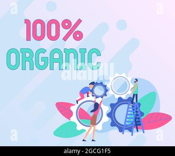 Visualizzazione concettuale 100% organica. Internet Concept gli ingredienti non sono certificati additivi alimentari artificiali Riassunto contribuendo a costruire la Comunità Foto Stock