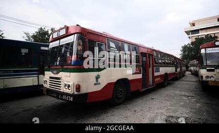 Autobus numero 47 fino a Klong Toey Bangkok Thailandia Foto Stock