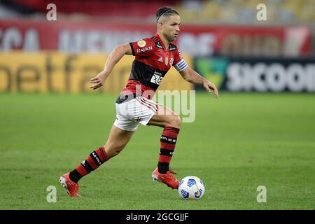 Stadio Maracana, Rio de Janeiro, Brasile. 8 agosto 2021. Serie brasiliana A, Flamengo contro Internacional; Diego Ribas di Flamengo Credit: Action Plus Sports/Alamy Live News Foto Stock