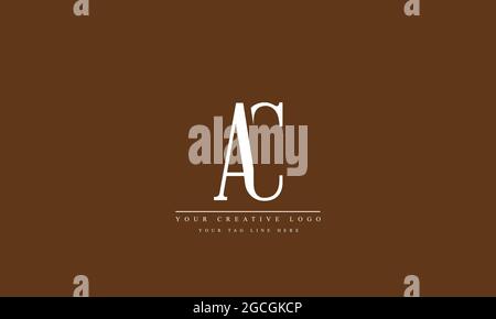 AC CA A C modello monogramma del logo vettoriale astratto Illustrazione Vettoriale