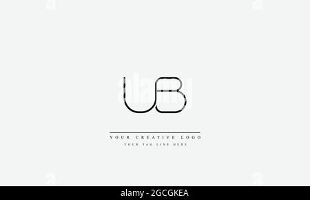 UB BU U U B modello monogramma con logo vettoriale astratto Illustrazione Vettoriale