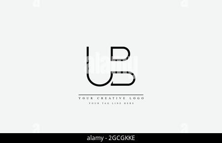 UB BU U U B modello monogramma con logo vettoriale astratto Illustrazione Vettoriale