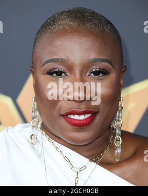 Marina del Rey, Stati Uniti. 8 agosto 2021. MARINA DEL REY, LOS ANGELES, CALIFORNIA, USA - AGOSTO 08: L'attrice Aisha Hinds arriva al 4° Premio Internazionale Donne di potere annuale tenutosi al Marina del Rey Marriott Hotel l'8 agosto 2021 a Marina del Rey, Los Angeles, California, Stati Uniti. (Foto di Xavier Collin/Image Press Agency/Sipa USA) Credit: Sipa USA/Alamy Live News Foto Stock