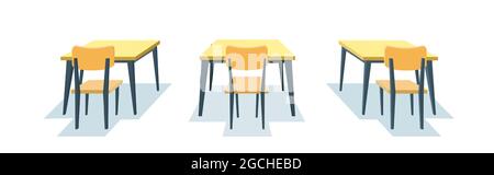 Banco di scuola isolati su sfondo bianco Illustrazione Vettoriale