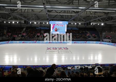 Losanna, Svizzera. 12 gennaio 2020. Vista generale Figura Pattinaggio : Vista generale della pista di Pattinaggio di Losanna durante i Giochi Olimpici invernali della Gioventù di Losanna 2020 a Losanna, Svizzera . Credit: Naoki Morita/AFLO SPORT/Alamy Live News Foto Stock