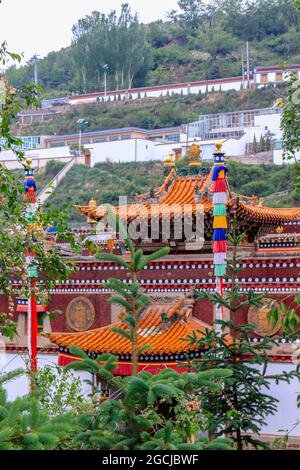 Monastero di Ta'er, Kumbum. Xining, Qinghai, Paese di Huangzhong, Cina. Questo monastero buddista tibetano fondato nel 1583 è secondo solo a Lhasa in impo Foto Stock