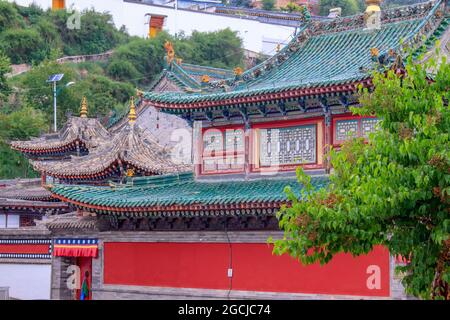 Monastero di Ta'er, Kumbum. Xining, Qinghai, Paese di Huangzhong, Cina. Questo monastero buddista tibetano fondato nel 1583 è secondo solo a Lhasa in impo Foto Stock