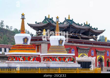 Monastero di Ta'er, Kumbum. Xining, Qinghai, Paese di Huangzhong, Cina. Questo monastero buddista tibetano fondato nel 1583 è secondo solo a Lhasa in impo Foto Stock