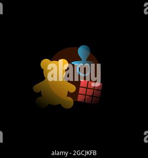 Bambino. Icona vettore in stile gradiente. Illustrazione modificabile Illustrazione Vettoriale