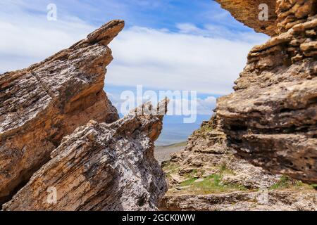 Bella natura paesaggio vista della Qilian Mountain Scenic Area Monte Zhuoer un famoso paesaggio in Qilian, Haibei, Qinghai, Cina. Foto Stock
