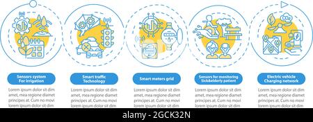 Modello infografico vettoriale per progetti di città intelligenti Illustrazione Vettoriale