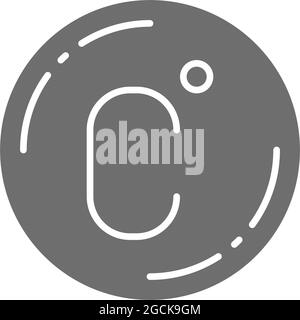 Temperatura vettoriale in gradi Celsius, icona grigia del termometro. Illustrazione Vettoriale