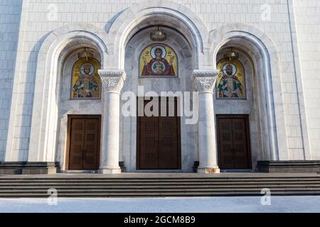 Vista sulla cattedrale di san Sava a Belgrado, Serbia. Foto Stock