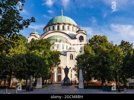 Vista sulla cattedrale di san Sava a Belgrado, Serbia. Foto Stock