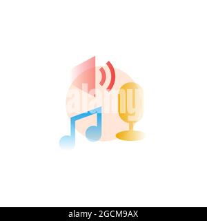 Musica. Icona vettore in stile gradiente. Illustrazione modificabile Illustrazione Vettoriale