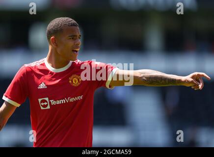 Derby, Regno Unito. 18 luglio 2021. Mason Greenwood of Man Utd durante la partita di Pre Season friendly del 2021/22 tra Derby County e Manchester United presso l'iPro Stadium di Derby, Inghilterra, il 18 luglio 2021. Foto di Andy Rowland. Credit: Prime Media Images/Alamy Live News Foto Stock