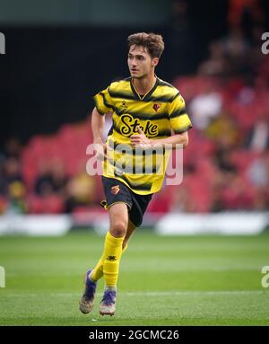 Watford, Regno Unito. 24 luglio 2021. Henry Wise di Watford durante la partita di pre-stagione 2021/22 tra Watford e West Bromwich Albion a Vicarage Road, Watford, Inghilterra, il 24 luglio 2021. Foto di Andy Rowland. Credit: Prime Media Images/Alamy Live News Foto Stock