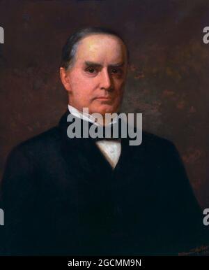 William McKinley. Ritratto del 25° presidente degli Stati Uniti, William McKinley di William Thomas Matthews, olio su tela, 1900 Foto Stock