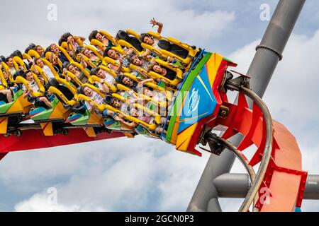 Dragon Khan ex record mondiale di tenuta Rollercoaster PortAventura World Theme Park Salou Spagna Foto Stock