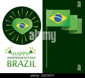 banner del giorno dell'indipendenza del brasile Illustrazione Vettoriale