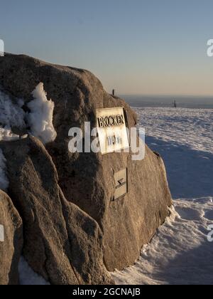 Alba sulla cima dei monti Brocken - Harz Foto Stock