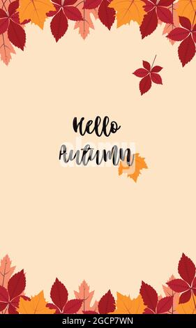Foglie d'autunno. Illustrazione vettoriale con spazio per la copia Illustrazione Vettoriale
