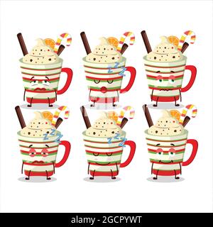 Cartone animato di arancio gelato con espressione sonnolenta. Illustrazione vettoriale Illustrazione Vettoriale