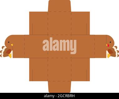 Confezione semplice bomboniera turchia design per dolci, caramelle, piccoli regali, panetteria. Modello fustellato party package, design eccellente per qualsiasi scopo, b Illustrazione Vettoriale