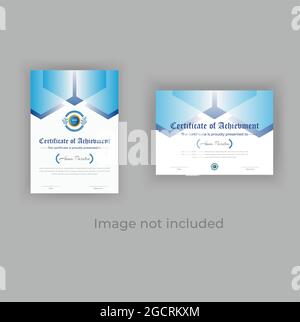 Modello certificato di conseguimento con badge Premium Vector Illustrazione Vettoriale